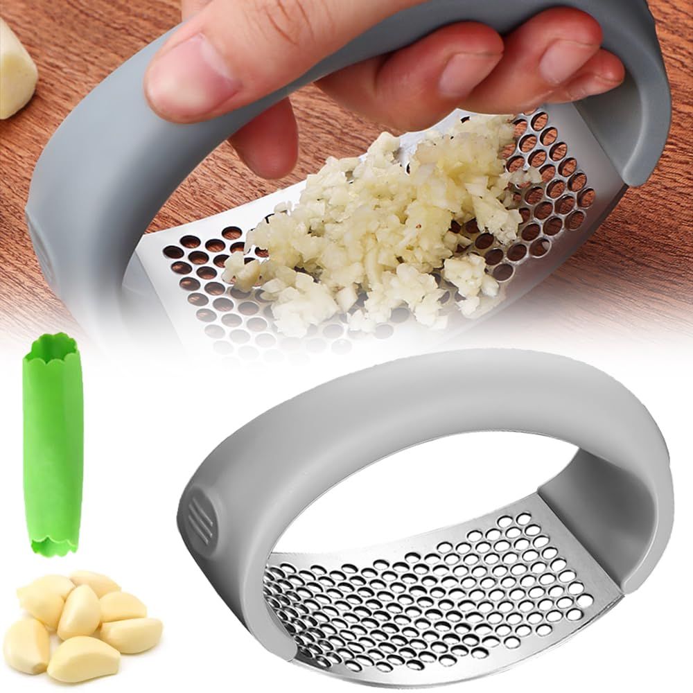 Stainless Steel Garlic Press Crusher Manual Garlic Mincer Chopping Garlic Tool Fruit Vegetable Tools Kitchen Accessories Gadget