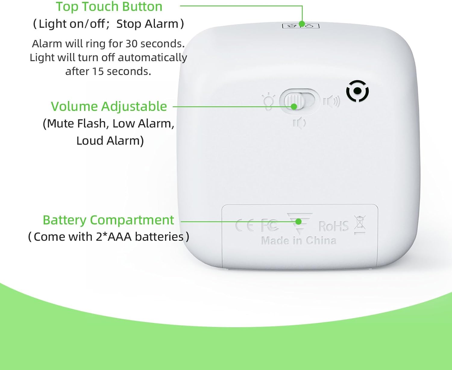Yunbaoit Visual Timer with Night Light – 60-Minute Silent Countdown Timer