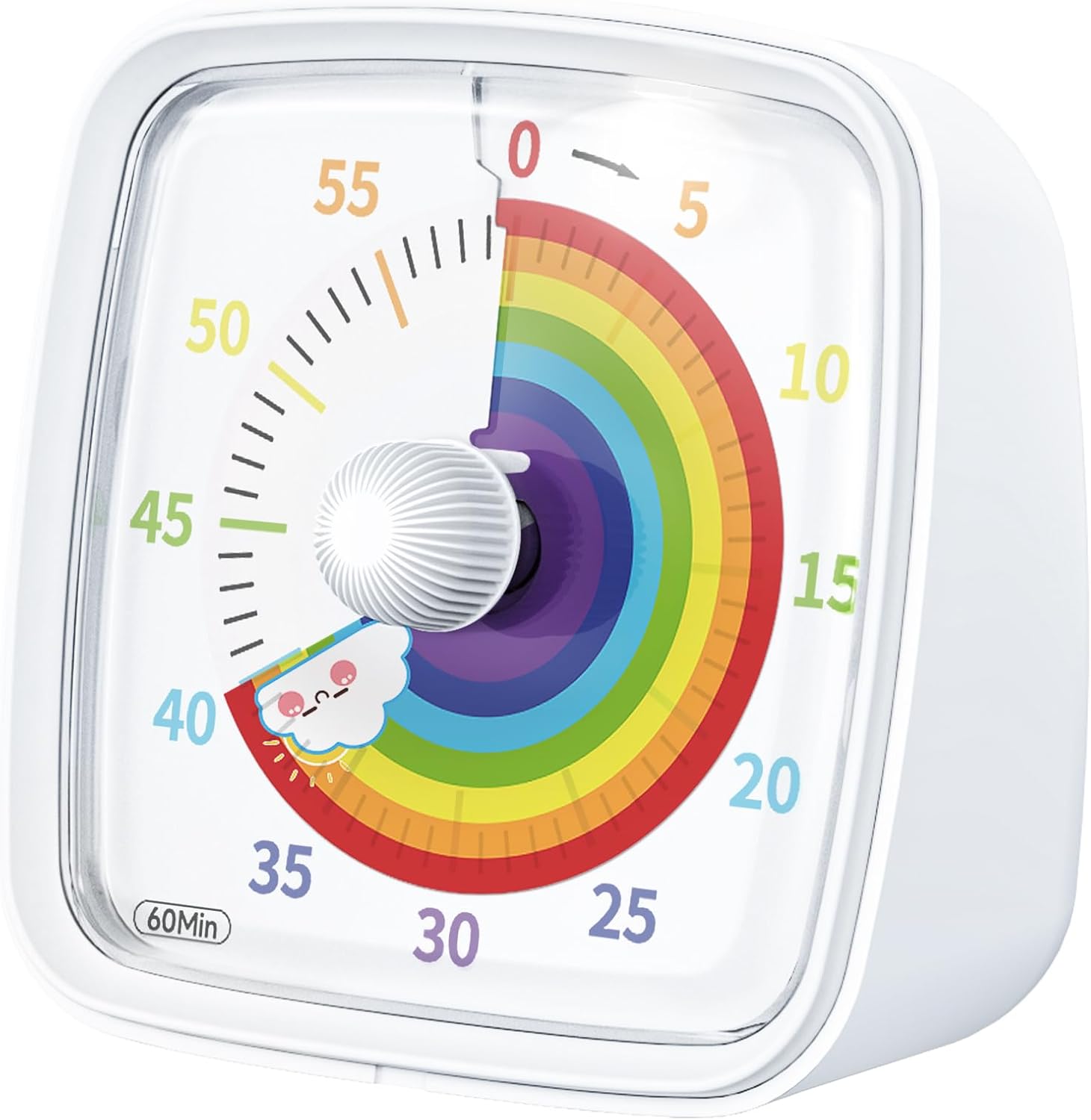 Yunbaoit Visual Timer with Night Light – 60-Minute Silent Countdown Timer