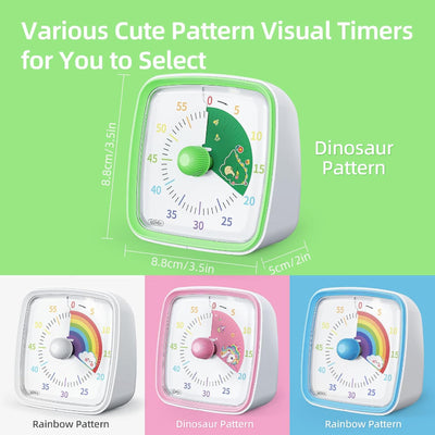 Yunbaoit Visual Timer with Night Light – 60-Minute Silent Countdown Timer