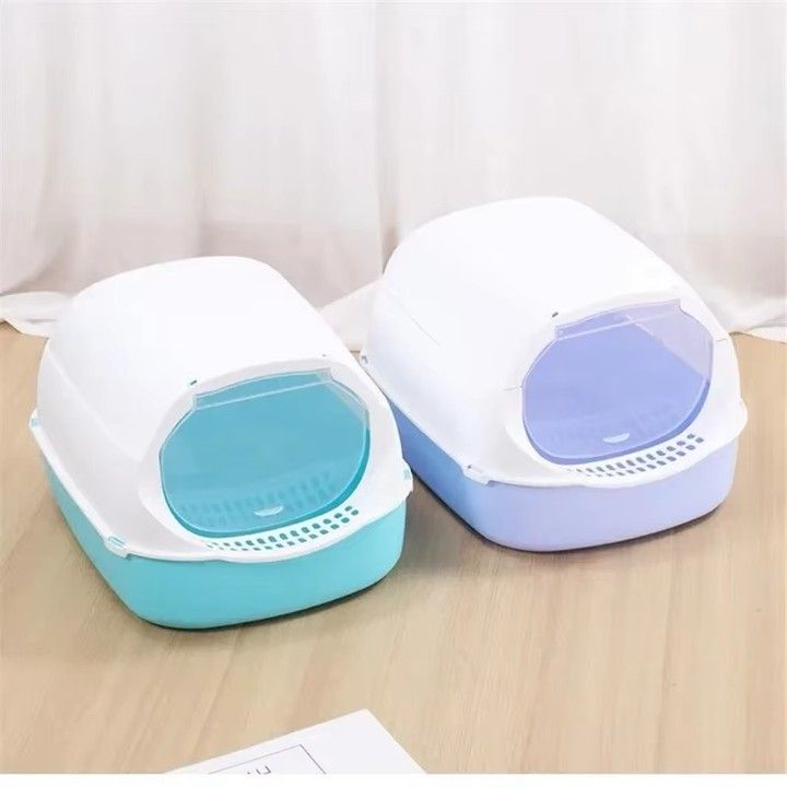 Kitty Sandbox Semi Enclosed Cat Litter Box - Splash proof Cat Tray