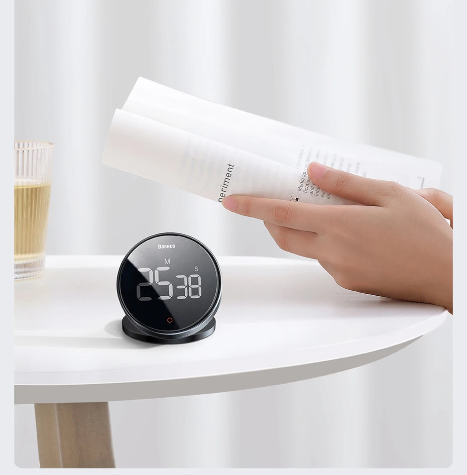Baseus Digital Kitchen Timer – Magnetic Countdown Alarm Clock & Stopwatch