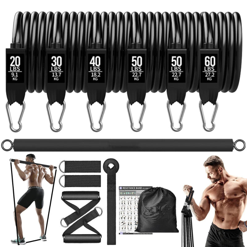 Workout Bar & Resistance Bands Set – Pilates, Yoga, Strength Training Expander