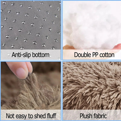Round Dog & Cat Bed – Plush Winter Warm Basket, Washable Pet Sofa