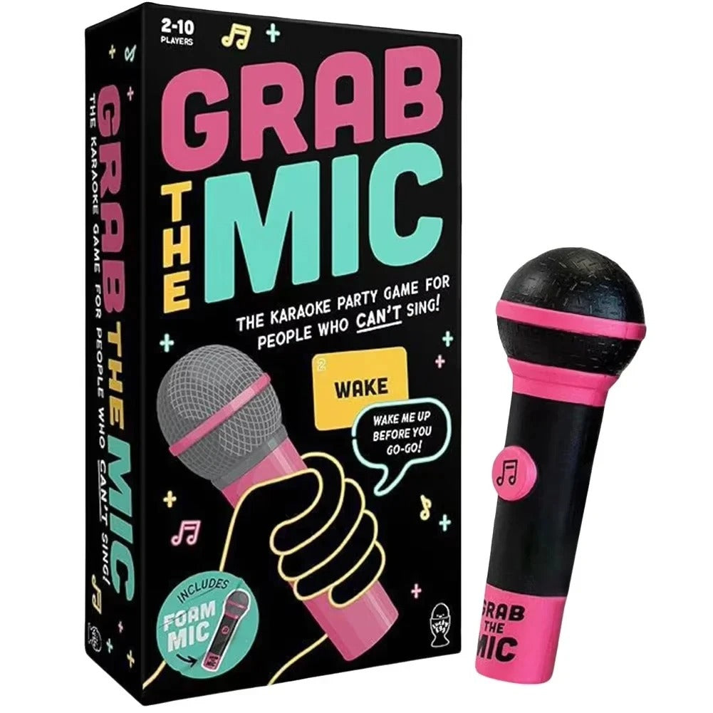 Lucky Egg Official “Grab The Mic” Family Karaoke Board Game (2–10 Players)